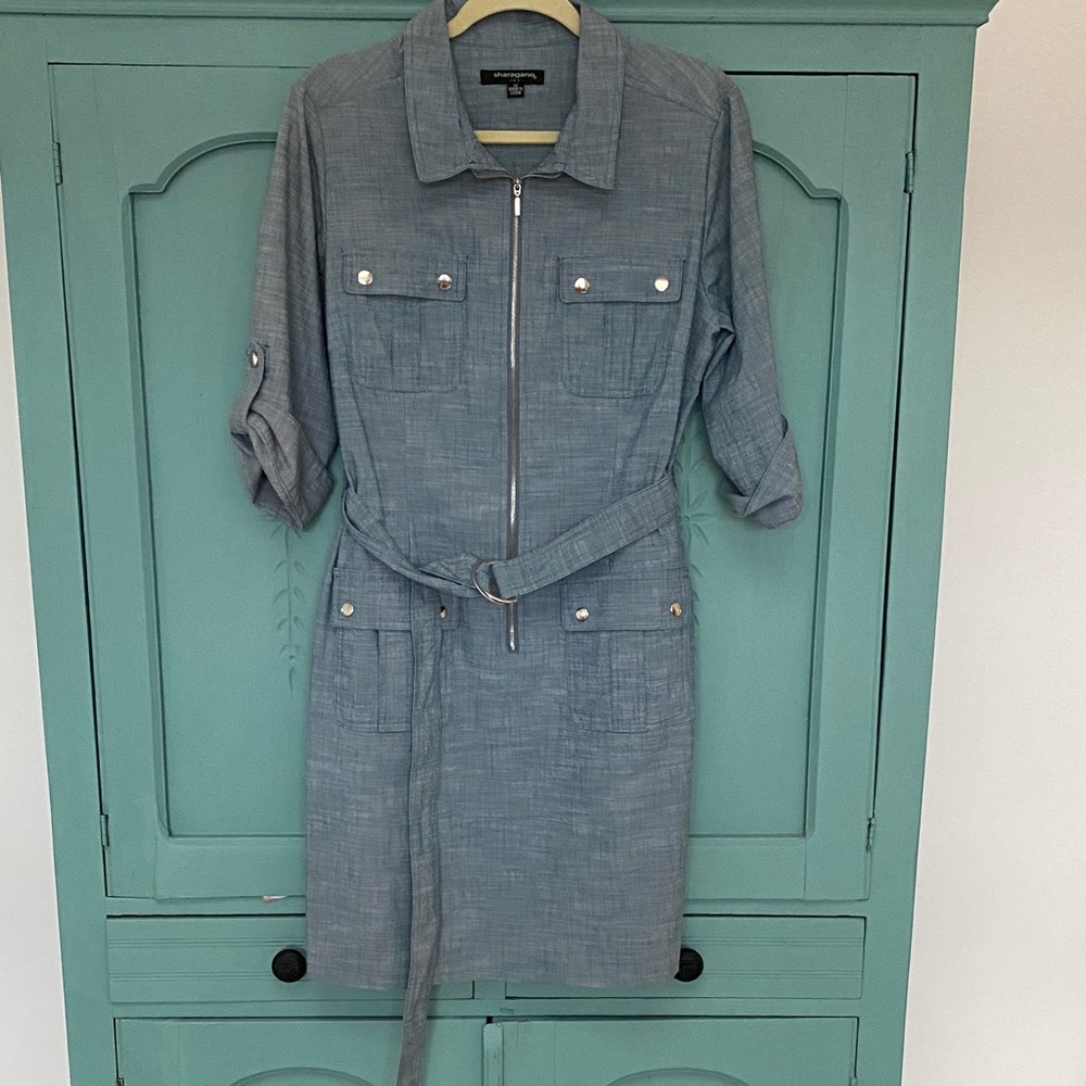 Sharagano Denim Blue Dress